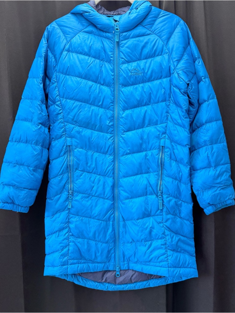 L.L. Bean Girls' Bright Blue Puffer Jacket with Hood